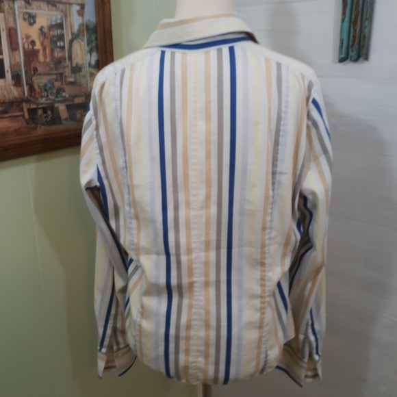 Elie tahari LS button down shirt sz large *A1 - Picture 3 of 7